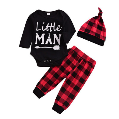 

0-24M Toddler Infant Baby Girls Boys Romper New Jumpsuit Pants Plaid Long Sleeve Outfits Set Clothes Sets