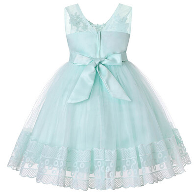 

Childrens Princess Dress Summer Bowknot Sleeveless Embroidery Childrens Pengpeng Performing Dresses Girl Dress