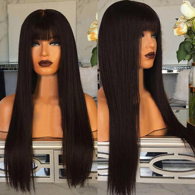 

Tailored Fashion Synthetic Long Black Straight Natural Hair Full Wigs For Women