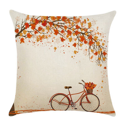 

Creative Christmas Festival Digital Print Maple Leaf Pattern Linen Breathable Pillowcase Cushion Cover