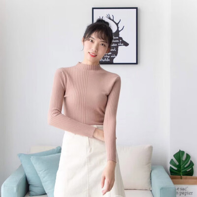 

9 Colors Women Sweaters 2019 Autumn Winter Solid Knitted Sweater Pullover Female O-Neck Slim Jumper Pull Femme Hiver Knit Tops