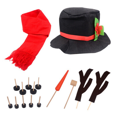 

16PCS DIY Snowman Making Decorating Dressing Kit Winter Party Kids Toys Christmas Holiday Decoration Gift