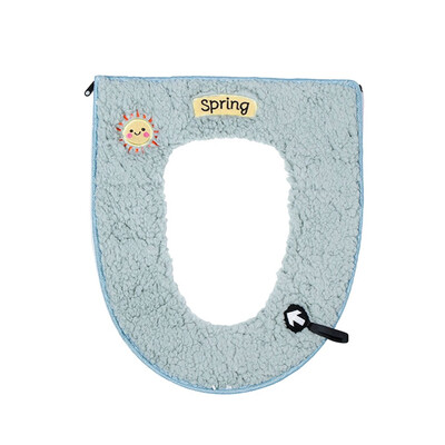 

Gobestart Household Winter Plush Toilet Seat Pad Toilet Seat Zipper With Handle