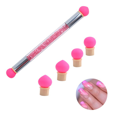 

〖Follure〗Set Glitter Powder Picking Dotting Gradient Pen Brush 4 Sponge Nail Art Tools