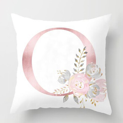 

Fashion English Alphabet Pillow Case Flower Print Sofa Throw Cushion Cover