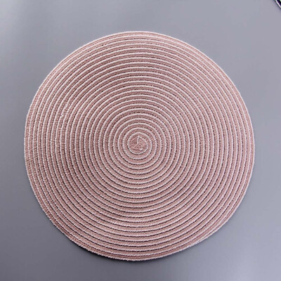 

36cm Round Ramie Woven Placemat Insulation Pads Anti-scalding Tea Dinner Useful