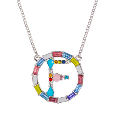 

Fashion Gold Silver Style Cubic Zirconia A-Z Initials Letter Pendant Necklaces