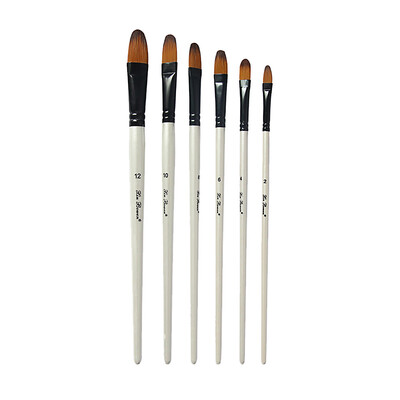 

Toponeto 6Pcs Nylon Watercolor Brush Art OilPainting Brush School Supplies