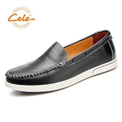 

Celebrity CELE mens business casual leather shoes suede leather set foot soft bottom hand stitching fashion casual black 39 yards M9A1B29901