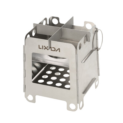 

Lixada Portable Stainless Steel Lightweight Folding Wood Stove Pocket Stove Outdoor Camping Backpacking Cooking Picnic