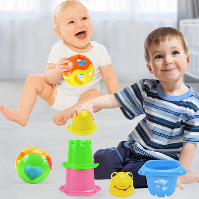 

YIWULAFunny Stacking Cups Animal Jingle Ball Outdoor Beach Bathtub Toy For Chidren
