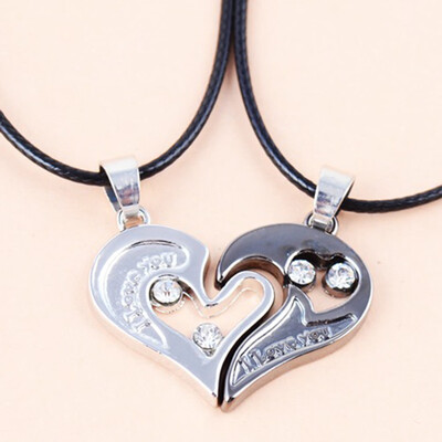 

2pcsset Necklace Titanium Steel Pendant Chains Partner Friendship Necklaces New