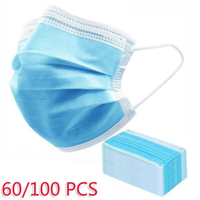 

60100Pcs Disposable Face Mask Respirator Dental Dust Flu Mouth Face 3 Ply Loop Best Quality