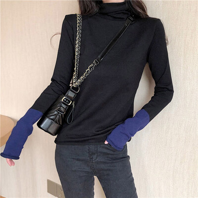 

Korean Style Women Turtleneck Sweaters Solid Color Autumn Winter Warm Ladies Jumper Basic Long Sleeve Pull Femme