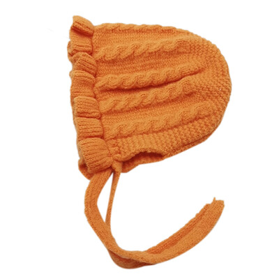 

New Winter Baby Hats Newborn Baby Girl Hat Toddler Solid Print Hats With Ruffle Design Casual Caps Headwear p