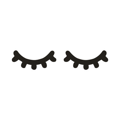 

Sleepy Eyes Decal Eyelashes Nursery Vinyl Wall Art Sticker for Baby Room Bedroom Decor