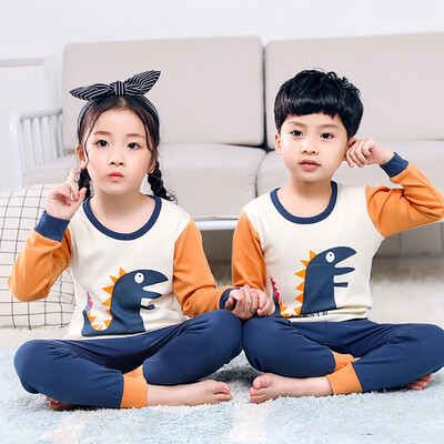 

Autumn Cute Baby Sleepwear Baby Kids Girls Boys Cartoon Print Sleepwear Set Long Sleeve Blouse TopsPants Pajamas