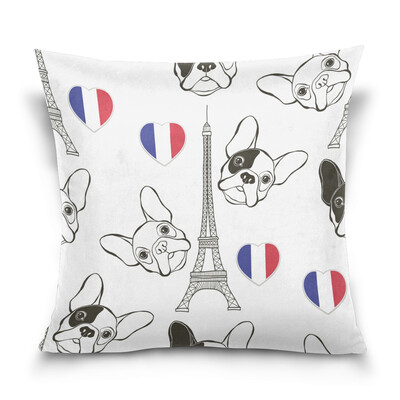 

ALAZA Throw Pillow Cover 16 X 16 inch Christmas Gift Cushion Cover with French Bulldog Printed Pillowcase