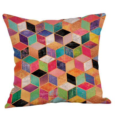 

〖Follure〗Geometric Printed Cotton Linen Throw Pillow Cases Sofa Cushion Cover Home Decor
