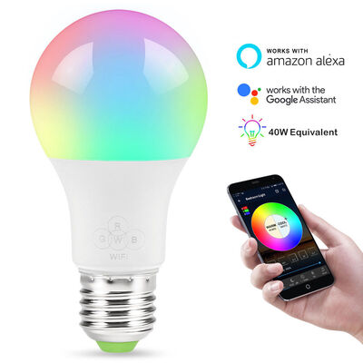 

E27 WiFi Smart Light Bulb Dimmable Multicolor Wake-Up Lights RGBWW LED Lamp Compatible for Alexa & Google Assist
