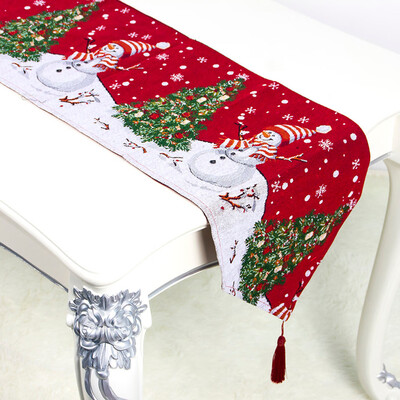 

Tailored Creative Christmas Cloth Polyester Cotton Printed Table Flag Table Decorations