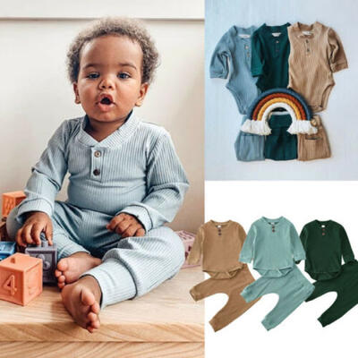 

UK Newborn Infant Baby Girl Boy Clothes Long Sleeve Romper Pants Leggings Outfit
