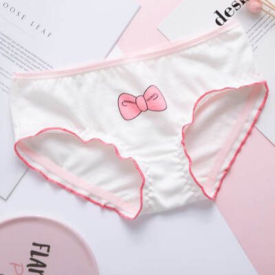 

Summer Women New Fashion Design Mid Rise Seamless Cotton Underwear Briefs Cartoon Print Cute Lingerie Ladies Underpants