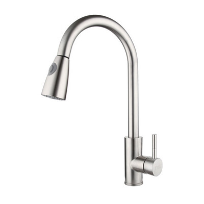 

Kitchen Faucet Silver Single Handle Pull Out Kitchen Tap 360 Degree Swivel Water Mixer Tap