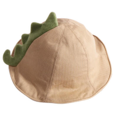 

New Autumn Baby Boys Girls Toddler Cartoon Dinosaur Tail Design Bucket Hats Caps Reversible Sun Headwear