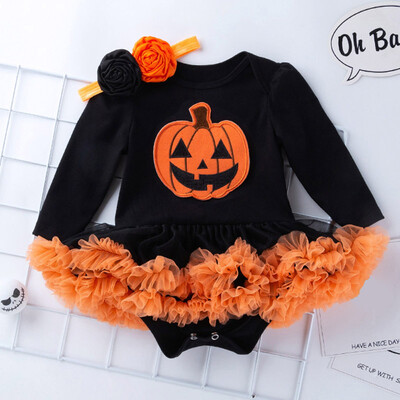 

Autumn Winter New Born Baby Clothes Unisex Halloween Clothes Boy Rompers Kids Costume For Girl Infant Jumpsuit 2PCS