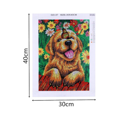 

Fashion Dog Pattern 5D Diamond Painting DIY Partial Drill Cross Stitch Kits Crystal Rhinestone Picture Arts Embroidery