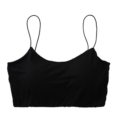

Womens Solid Color Bra Backless Bra Top Breathable Chest Pad Thin Shoulder Strap