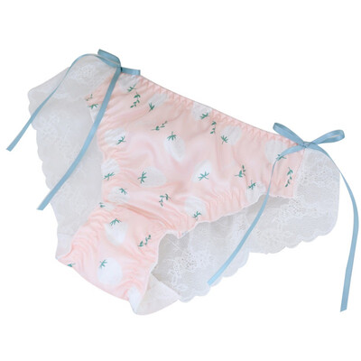 

2019 Women Lingerie Panties Summer Lace Girl Panties Ribbon Waist Japanese Underwear Womens Printed Ribbon Ladies Briefs