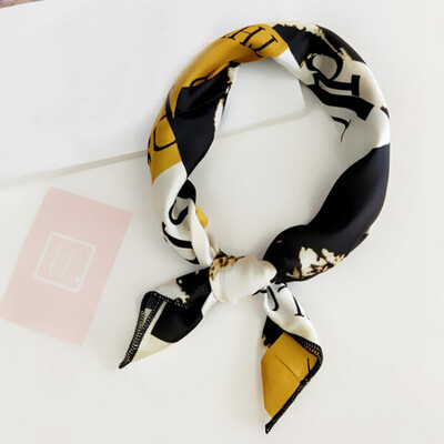 

Silk Scarf Women Spring Summer Retro Scarf Multicolor Head Scarf Stripe Design Print Kerchief Woman Neck Shawl Wraps Echarpe