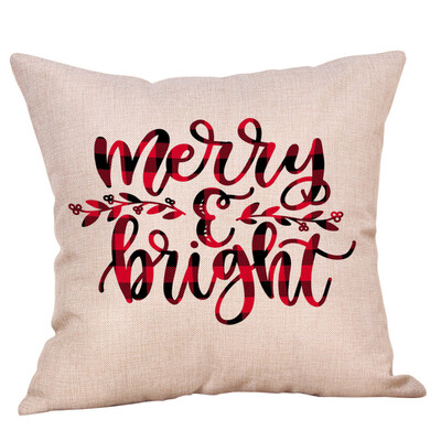 

Tailored Christmas Pillow Case Glitter Cotton Linen Sofa Throw Cushion Cover Home Decor