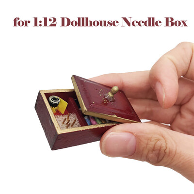 

YIWULADollhouse Miniature Needlework Kit Sewing Supply Needle Box Tools Accessory 112