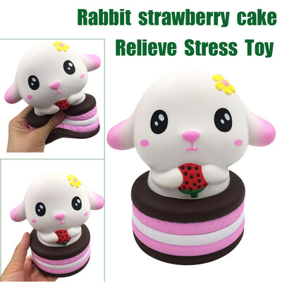 

〖Follure〗Squishies Rabbit Strawberry Cake Super Slow Rising Scented Relieve Stress Toy