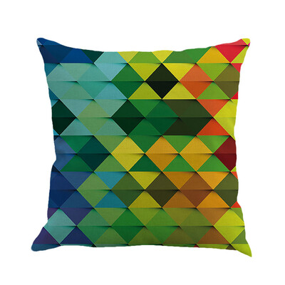 

〖Follure〗Geometry Painting Linen Cushion Cover Throw Pillow Case Sofa Home Decor A
