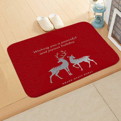 

New Fashion 15 Styles Santa Claus Christmas Door Mat Floor Mat Bathroom Home Absorbent Non-Slip Carpet Mat Happy New Year Gift