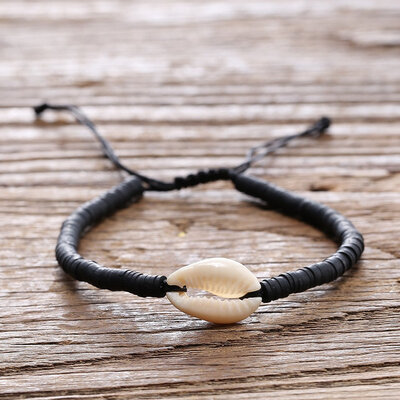 

8 Colors Handmade Shell Charm Bracelets Bangles Adjustable Braided Rope Resin Bracelets For Women Girls Summer Jewelry