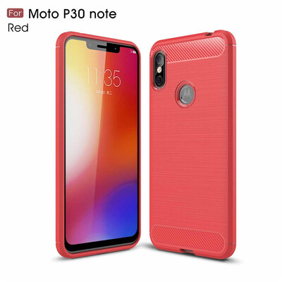 

Back Cover For Motorola Moto P30 Note Case Carbon fiber Soft Fundas Coque Celulars Fecoprior