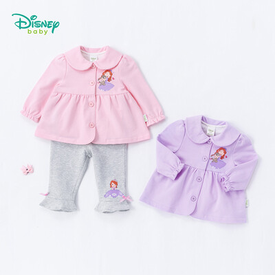 

Disney childrens clothing girls coat doll collar autumn clothes baby clothes Sophia Princess lotus leaf sleeve cardigan 183S1041 pink 12 months height 80cm