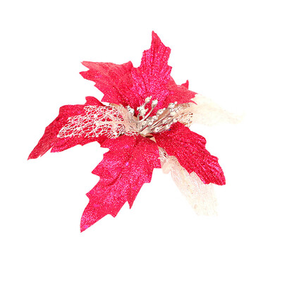 

Tailored Hollow Gold Glitter Sequins Simulation Christmas Flower Christmas Tree Decor
