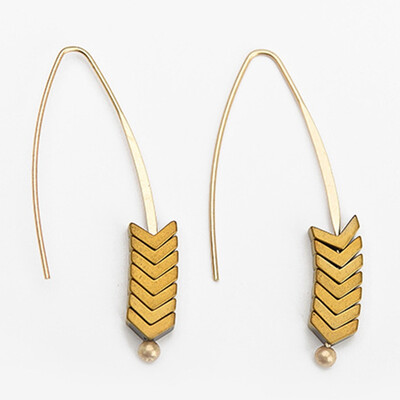 

Natural Stone Simple Earrings Zinc Alloy Geometric Arrow Earrings Fashion Jewelry Bohemian Earrings For Women