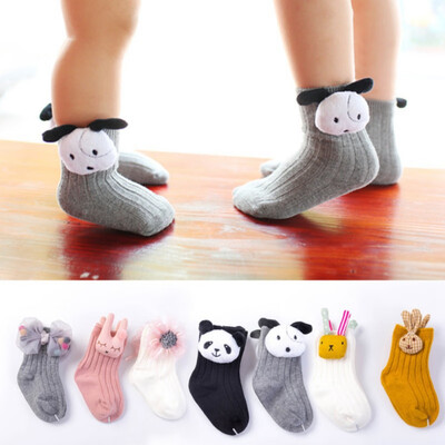 

New Winter Warm 2 Pair Baby Boys Girls Autumn Breathable Animal Print Socks Warm Anti Slip Floor Sock