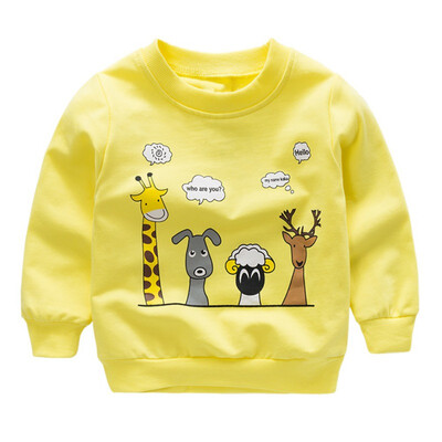 

2018 autumn new long sleeve Sweatshirt baby boys&girls cute cartoon animals print casual Sweatshirt