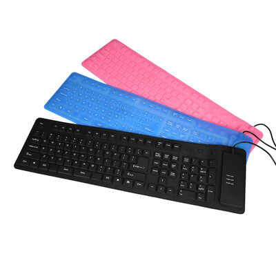 

108 Keys USB Silicone Flexible Foldable Keyboard Waterproof Dustproof USB Silent Keys For Laptop Desktop Keyboard