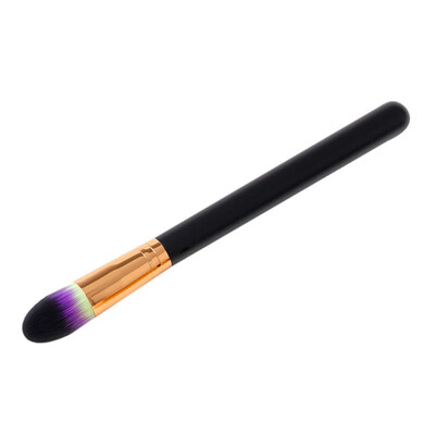 

GUJHUI 1pcs Flame Head Blush Foundation Powder Highlighter Blending Contour Cosmetics Makeup Black Wooden Handle Brush W2