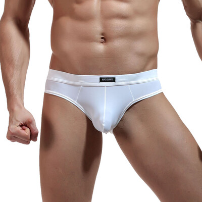

Tailored Mens Sexy Underpants Pure Color Breathable Patchwork Ice-silk Underwear