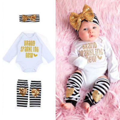 

3pcs Newborn Kids Baby Girl RomperLeg Warmer Clothes Playsuit Outfit Set 0-2T